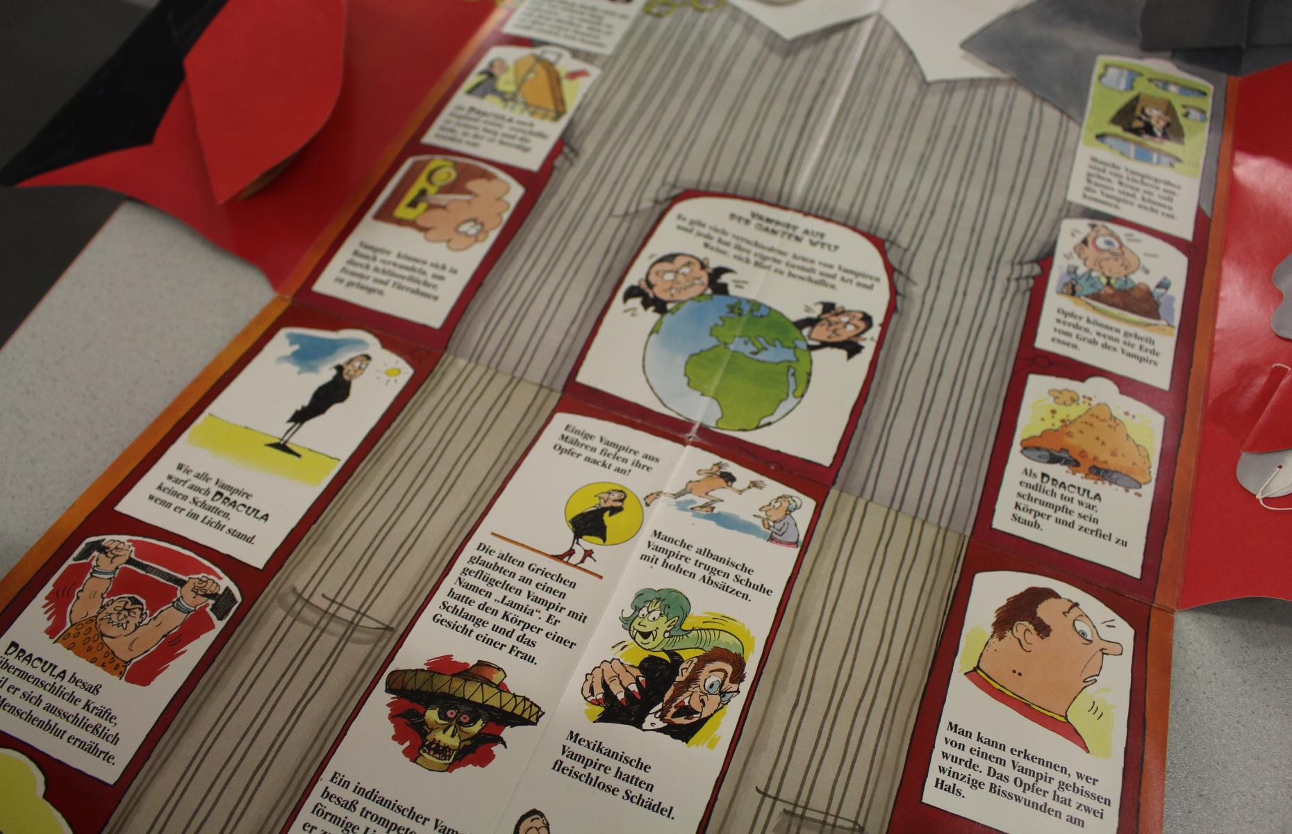 Überblick über die Texte im Pop-up-Buch &quot;Graf Dracula&quot;