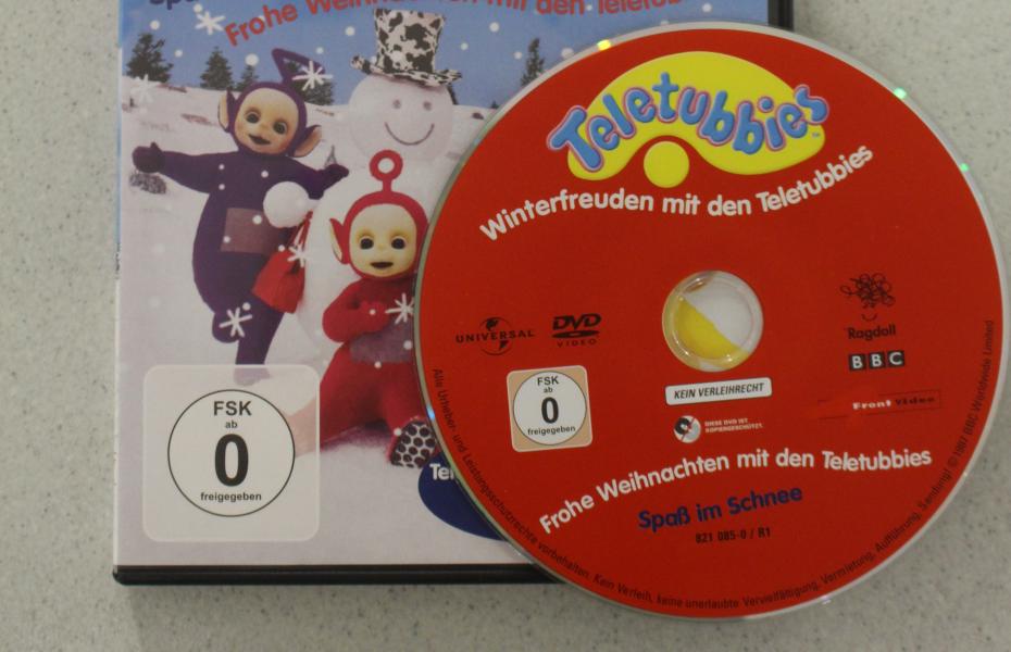 Nahaufnahme der CD "Winterfreuden mit den Teletubbies"